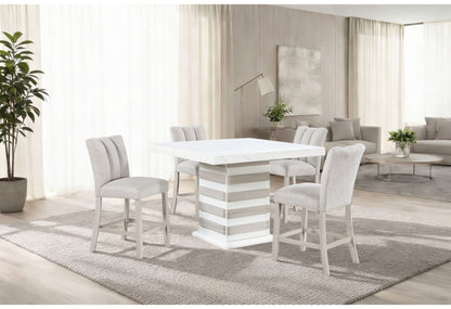D2507 - Bar Table With Hidden Storage In The Base - White