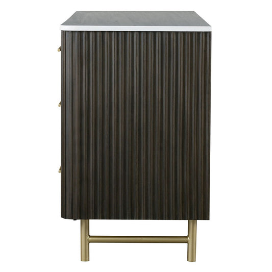 Clayten - Dresser - Marble Top & Espresso