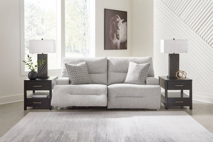 Acklen Place - 2-Piece Power Reclining Sectional Loveseat - Pewter