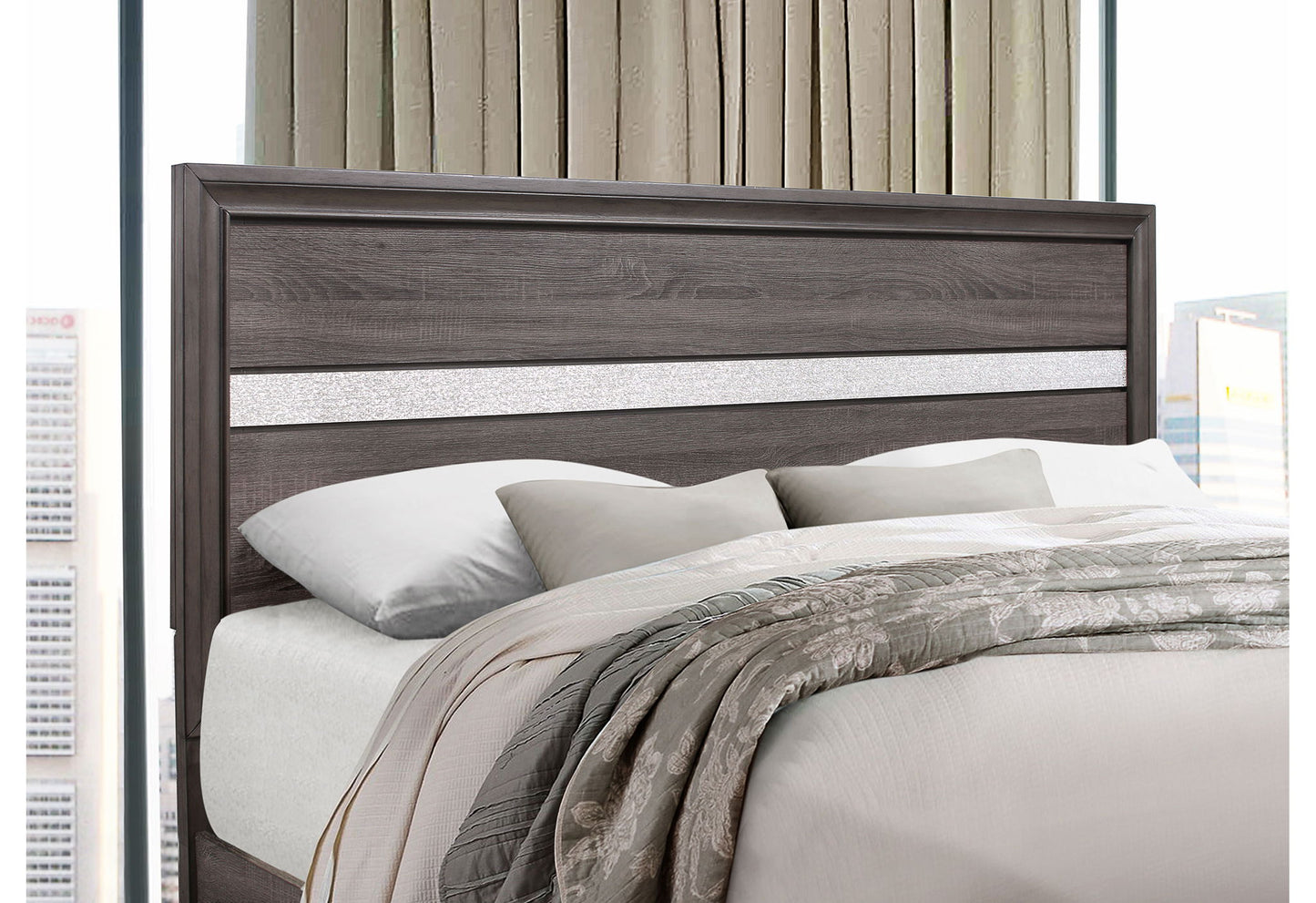 Seville - 5 Piece Full Bedroom Set - Dark Gray