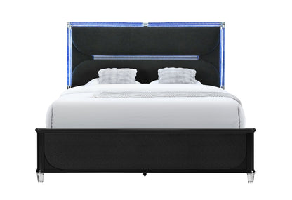 Lando - 5 Piece Queen Bedroom Set (Bed, Dresser & Mirror, Nightstand, Chest) - Black