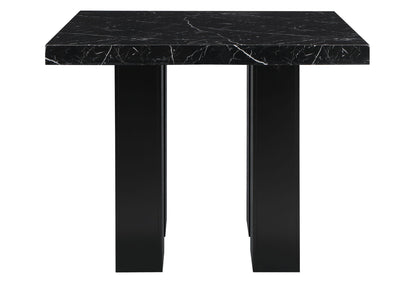D04 - 7 Piece Dining Room Set (Black Bar Table And 6 Bar Stools) - Black