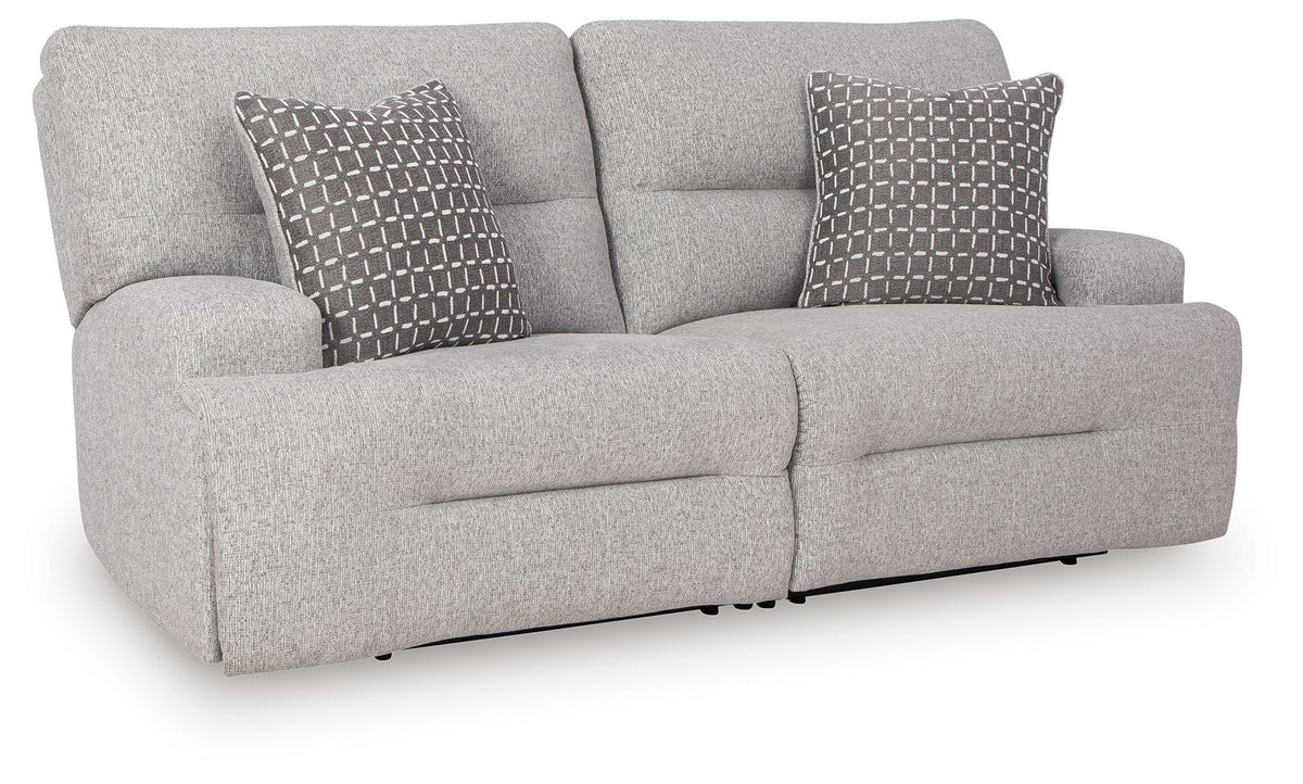 Acklen Place - 2-Piece Power Reclining Sectional Loveseat - Pewter