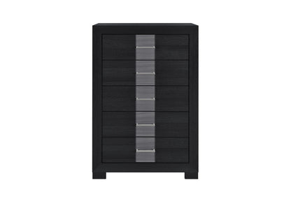 Optimus - 5 Piece Full Bedroom Set - Black