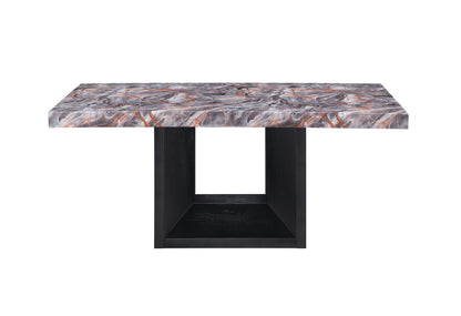 D02 - 5 Piece Dining Room Set (Dining Table, 4 Chairs) - Lava / Black