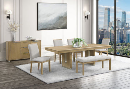D1248 - 6 Piece Dining Room Set (D1248 Dining Table, 4 D1248 Dining Chairs And Bench) - Natural