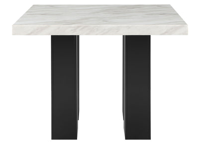 D04 - 5 Piece Dining Room Set (Bar Table And Four Bar Stools) - Black / White
