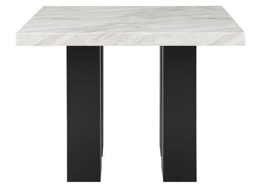 D04 - 5 Piece Dining Room Set (Bar Table And Four Bar Stools) - Black / White