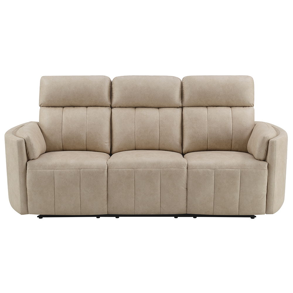Elison - Motion Sofa - Dark Beige Polish Microfiber
