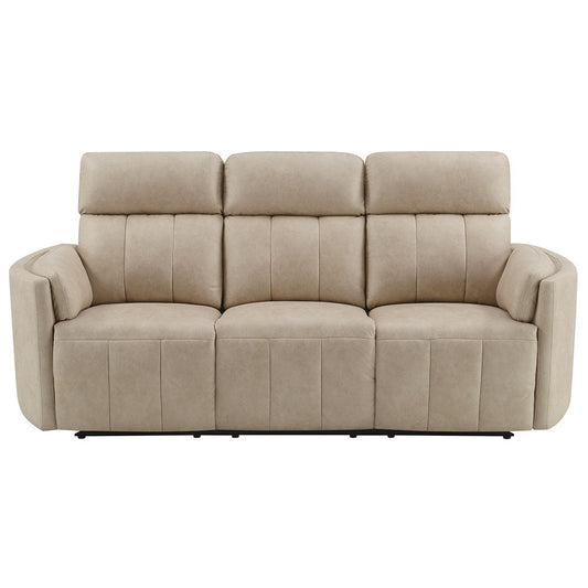 Elison - Motion Sofa - Dark Beige Polish Microfiber
