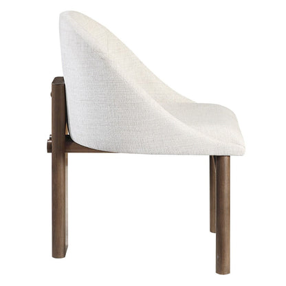 Ouida - Side Chair (Set of 2) - Beige Linen & Brown