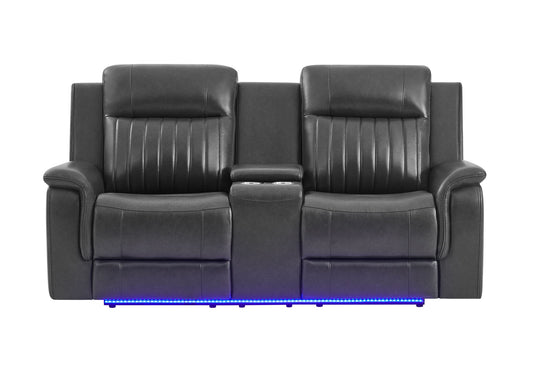 U8879 - 3 Piece Living Room Set (Sofa, Loveseat, Chair) - Charcoal