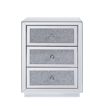 Noralie - 26" Accent Table - Mirrored, Faux Diamonds