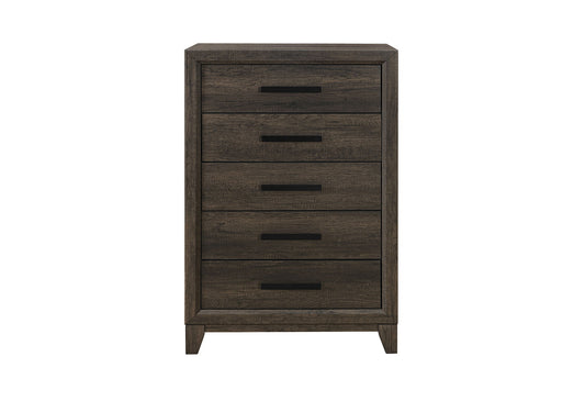 Harmony - 5 Piece King Bedroom Set (Bed, Dresser & Mirror, Nightstand, Chest) - Dark Brown