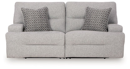 Acklen Place - 2-Piece Power Reclining Sectional Loveseat - Pewter