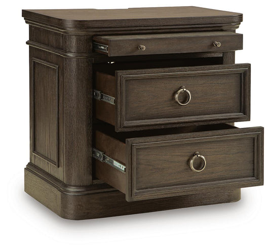 Wickenger - Two Drawer Night Stand - Dark Brown