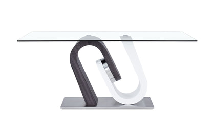 D4127 - Dining Table - Dark Gray / Silver